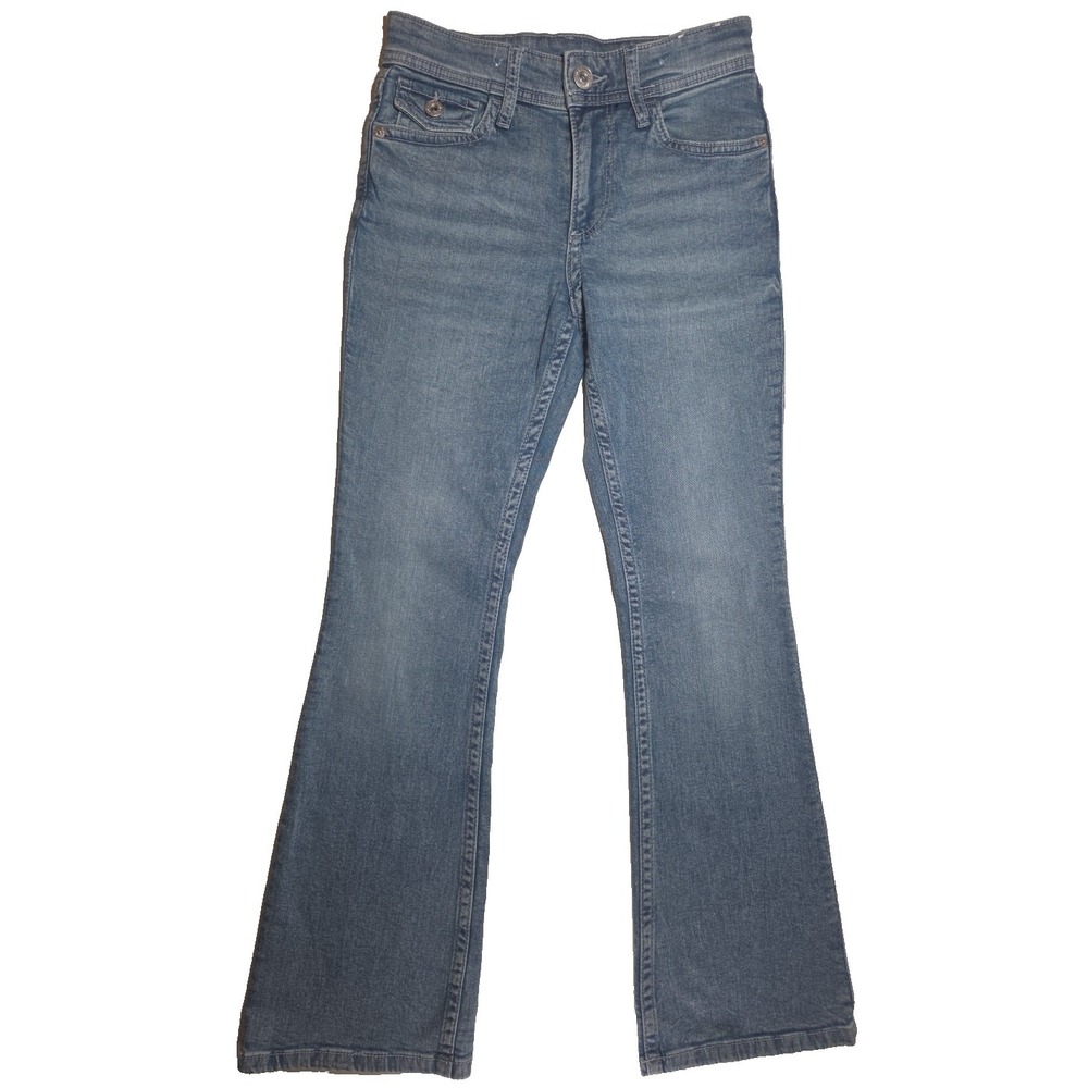 Girls H&M Flared Legโ Low Waist New size 14 Medium Wash Diamond Pocket Design